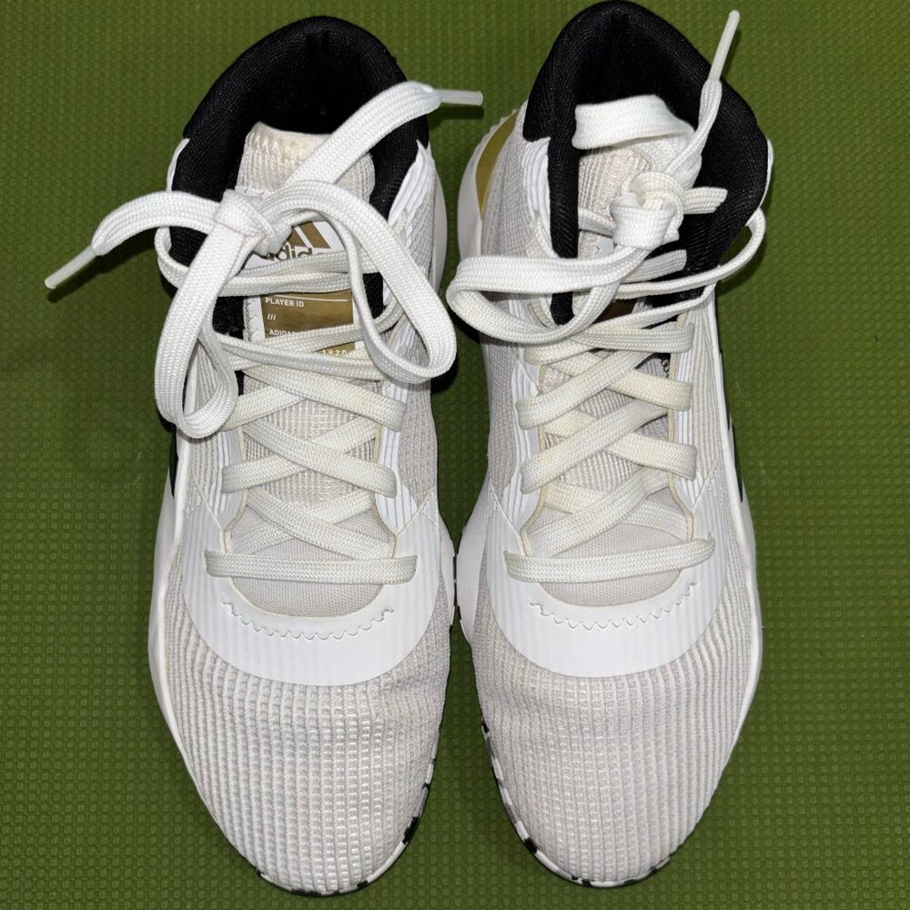 Adidas Pro Bounce  White Gold Metallic Basketball Shoes Men's Size 7.5